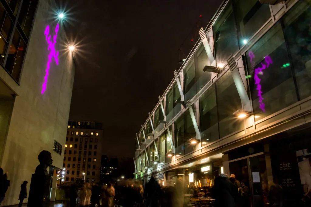 Raspberry Ripple. Light Projection, Tony Heaton. Photo credit: Astrid Eckstein