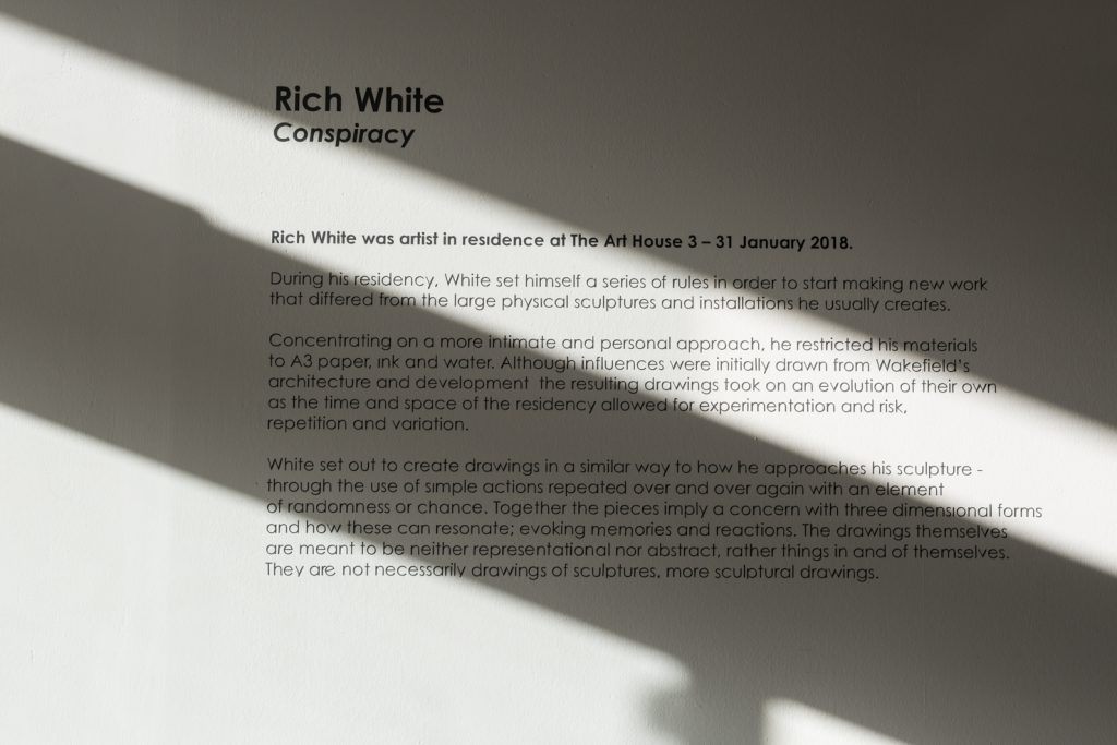 Rich White's exhibition, Conspiracy on the walls of The Art House, Wakefield