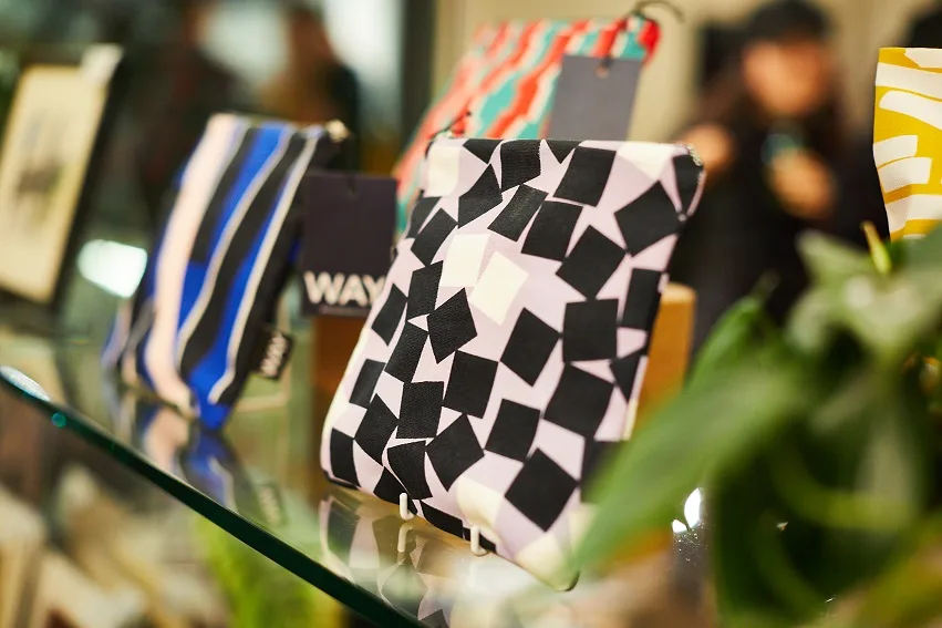 Hand screen printed pouches by Ellie Way