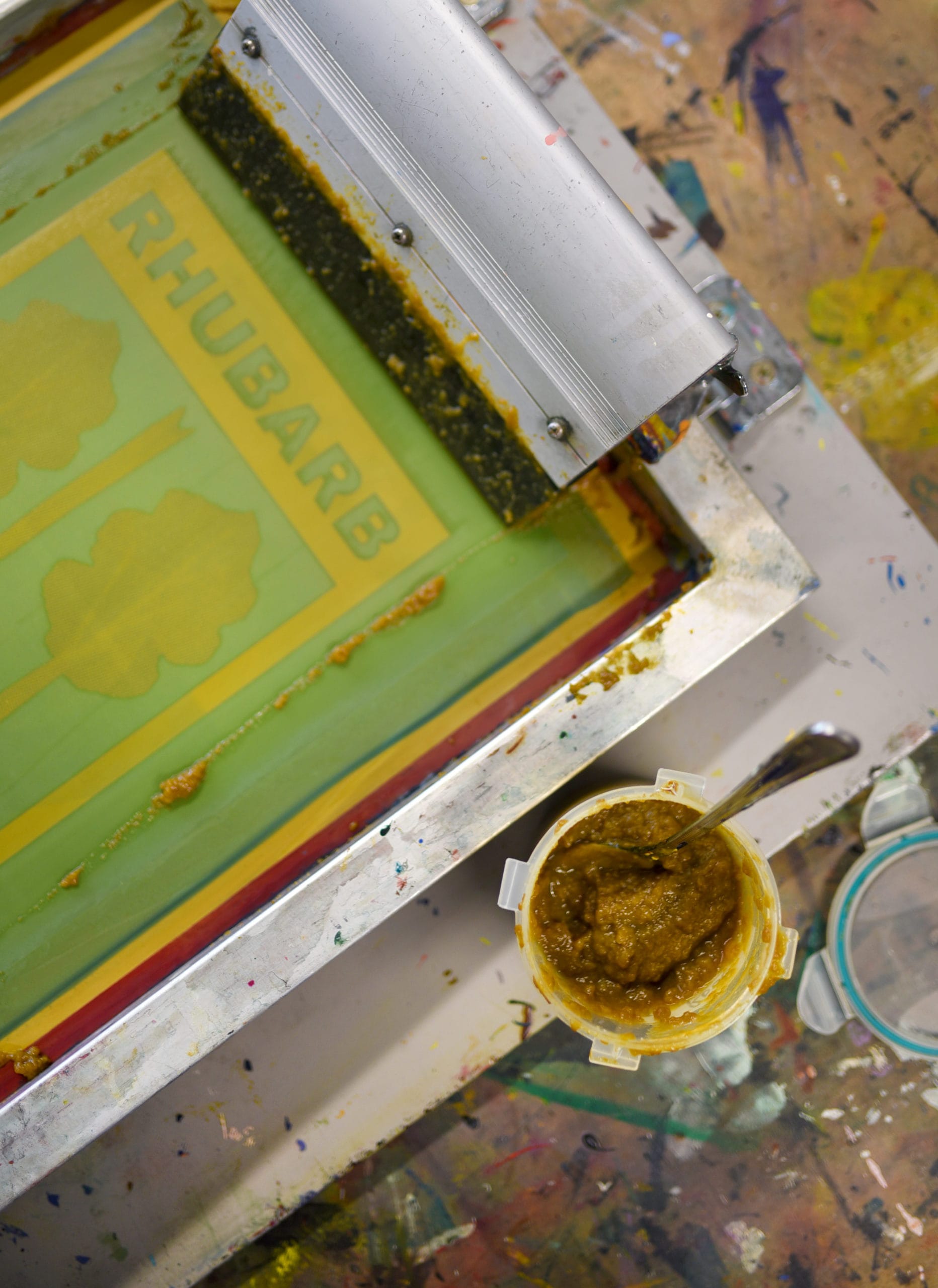 Screen Printing with Rhubarb