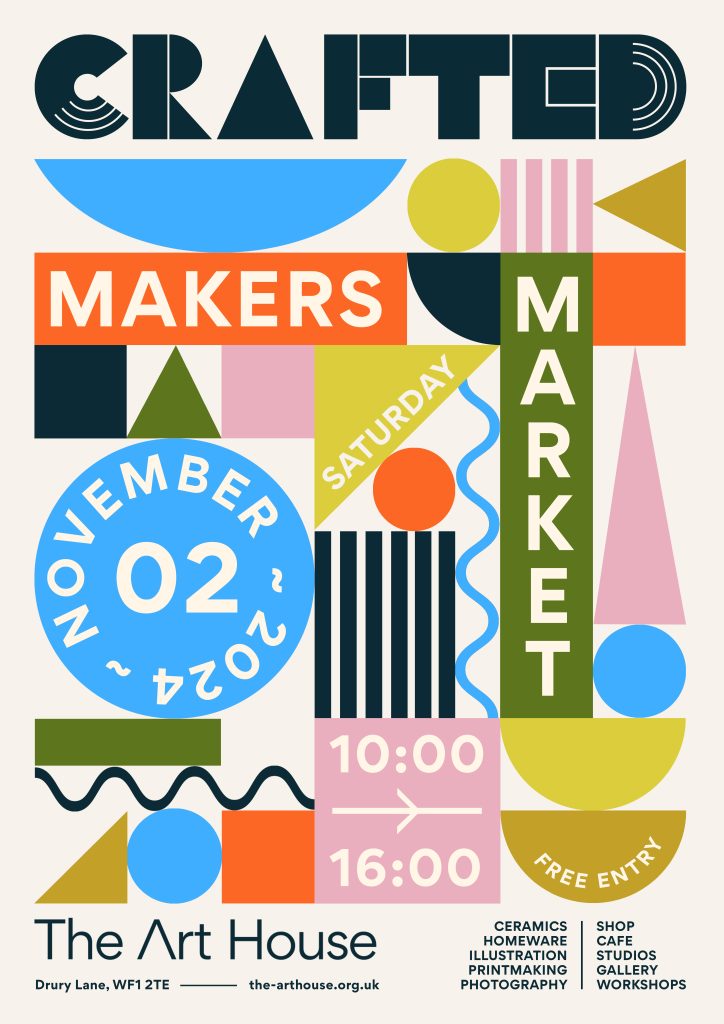 A graphic poster fr the CRAFTED Makers Market.