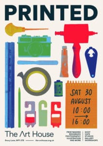 PRINTED poster of halftone printmaking and photography items