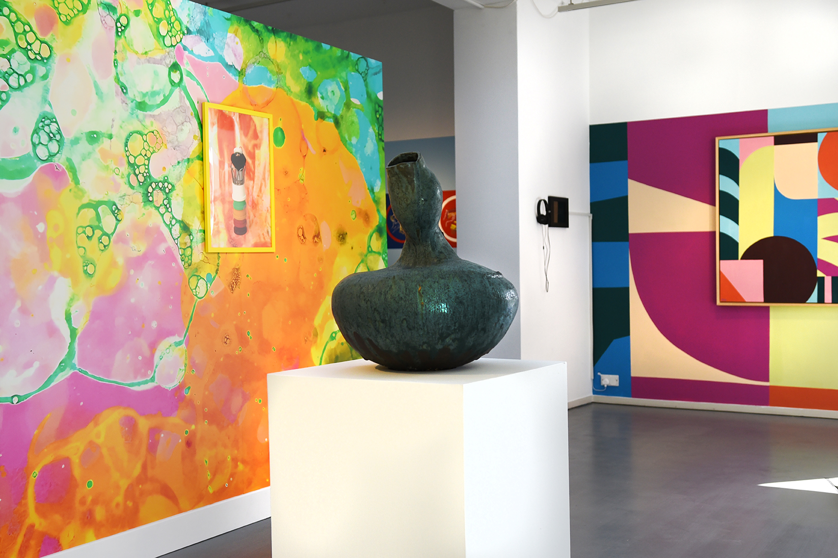 Wide view of gallery in inside the Hospital Rooms Exhibition.